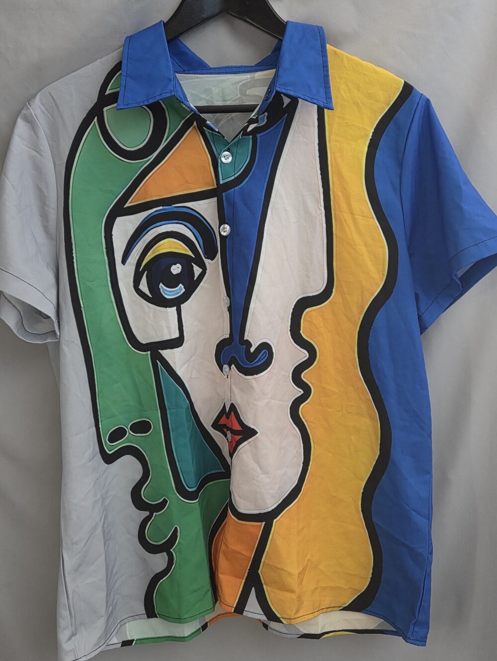 Boy's Abstract Colorblock Short-Sleeve Shirt - Blue/Green/Yellow
